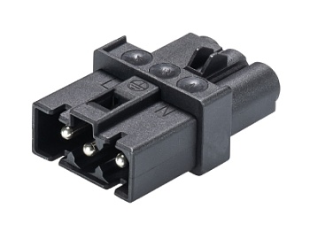 Соединитель GST15I3Z 1P1    WS - Соединитель прямой, 3 полюса, тип I, 1 вход / 1 выход, номинальное напряжение: 250V, номинальный ток: 16A, цвет корпуса: белый, цвет контактной вставки: белый, серия gesis GST15I3