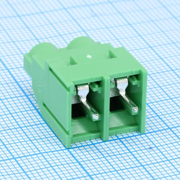 GT636-7.62-02P-14-00 - Винтовой клеммный блок c рельефной обоймой, 2 контакта шаг 7.62мм