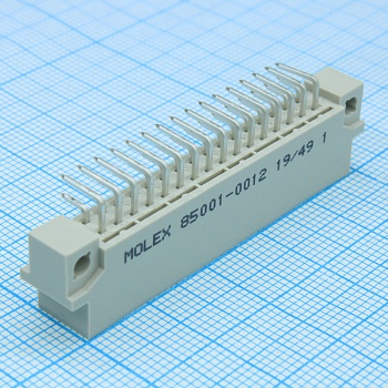 850010012 - Соединитель DIN 41612 вилка 32 контакта шаг 2.54мм угловой монтаж в отверстие пакет
