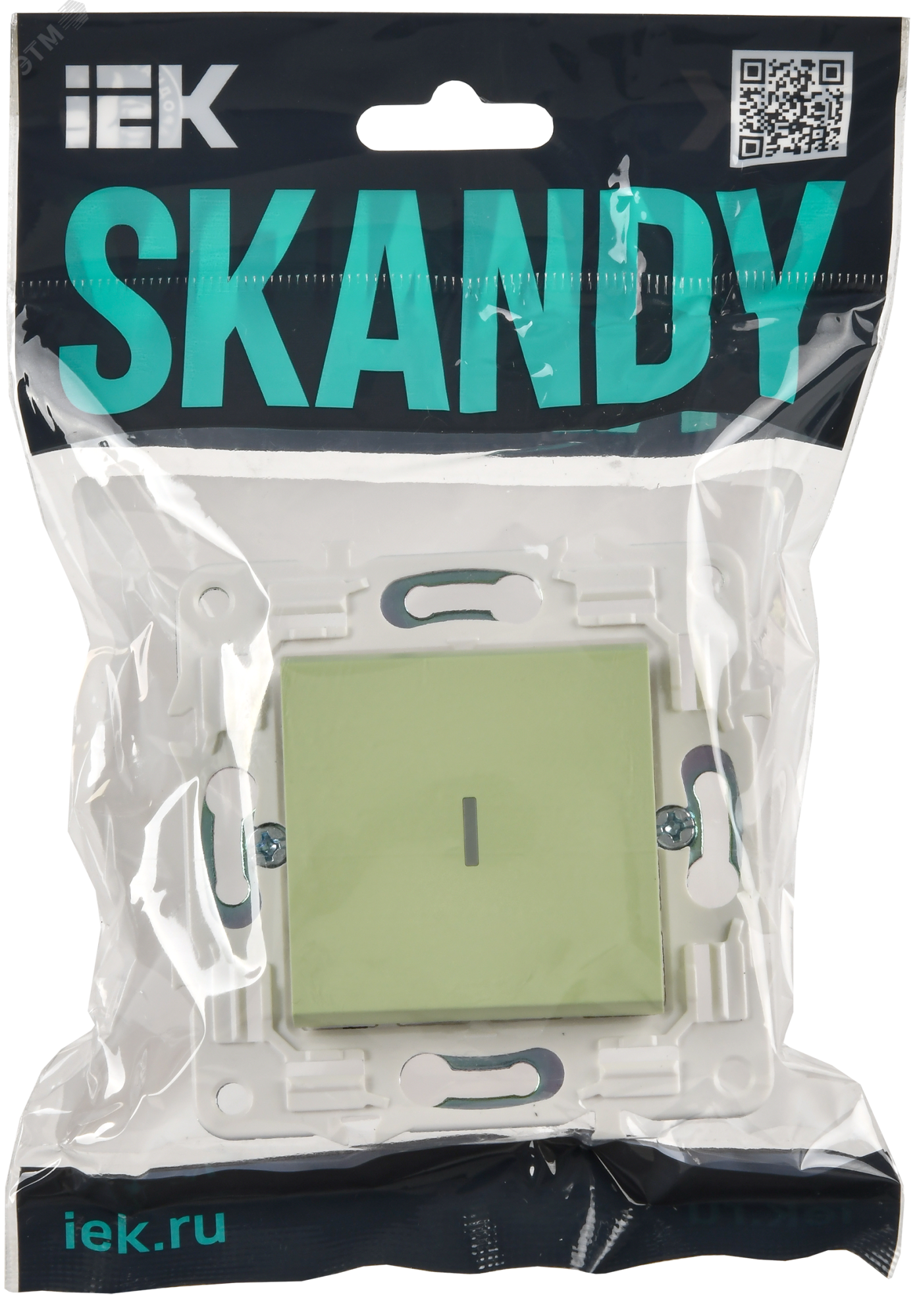 SKANDY Выключатель 1-клавишный с индикацией 10А SK-V07G мятный IEK SK-V10-1-10-K06