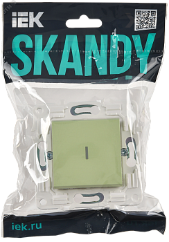 SKANDY Выключатель 1-клавишный с индикацией 10А SK-V07G мятный IEK SK-V10-1-10-K06