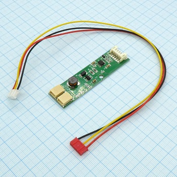 20H75-B1-V1.0 + 3-pin cable - Драйвер (pcb) на 2 линейки для LED-подсветки мониторов + 3-pin кабель, 20*75мм, вход 12В, выход 9В 700-750мА