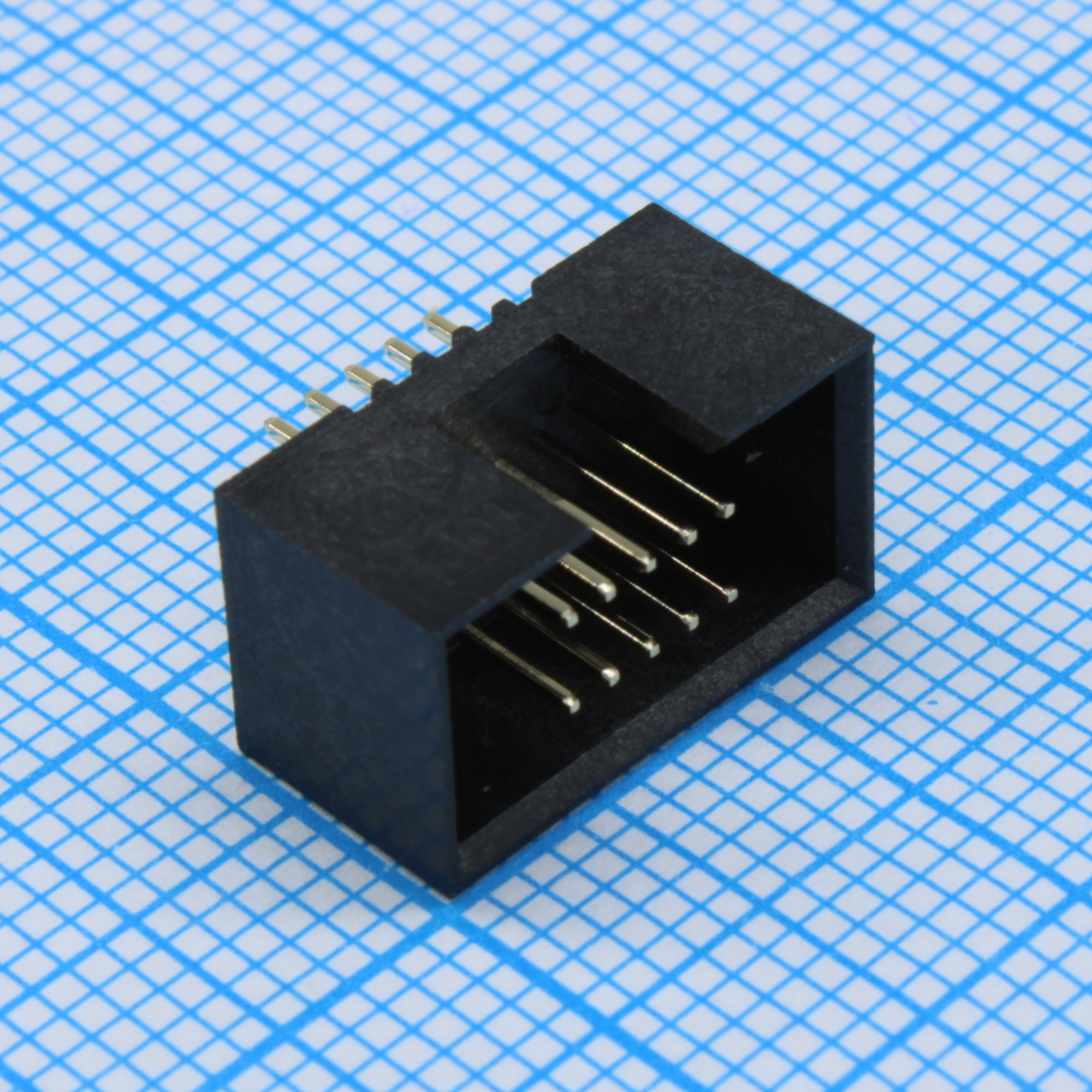 DS1064-16-10V8BB-3A - Штыревой соединитель, вилка на плату прямая, двухрядная 10pin(2x10), шаг1.27мм