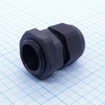 Кабельный ввод PG-13.5B - Кабельный ввод, PG13.5, диапазон зажимаемых проводников: 6 - 12 мм, пластик, черный