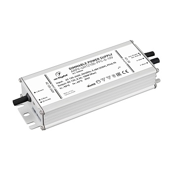 Блок питания ARPV-UH12100-PFC-0-10V (12V, 8.3A, 100W) 028454 - Диммируемый источник напряжения по стандарту 0/1-10 В с гальванической развязкой для светодиодных изделий. Входное напряжение 120-240 VAC. Выходные параметры: 12 В, 8.3 А, 100 Вт. Встроенный P