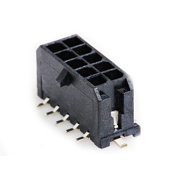 430451018 - Разъем типа провод-плата, 3 мм, 10 контакт(-ов), Штыревой Разъем, Серия Micro-Fit 3.0