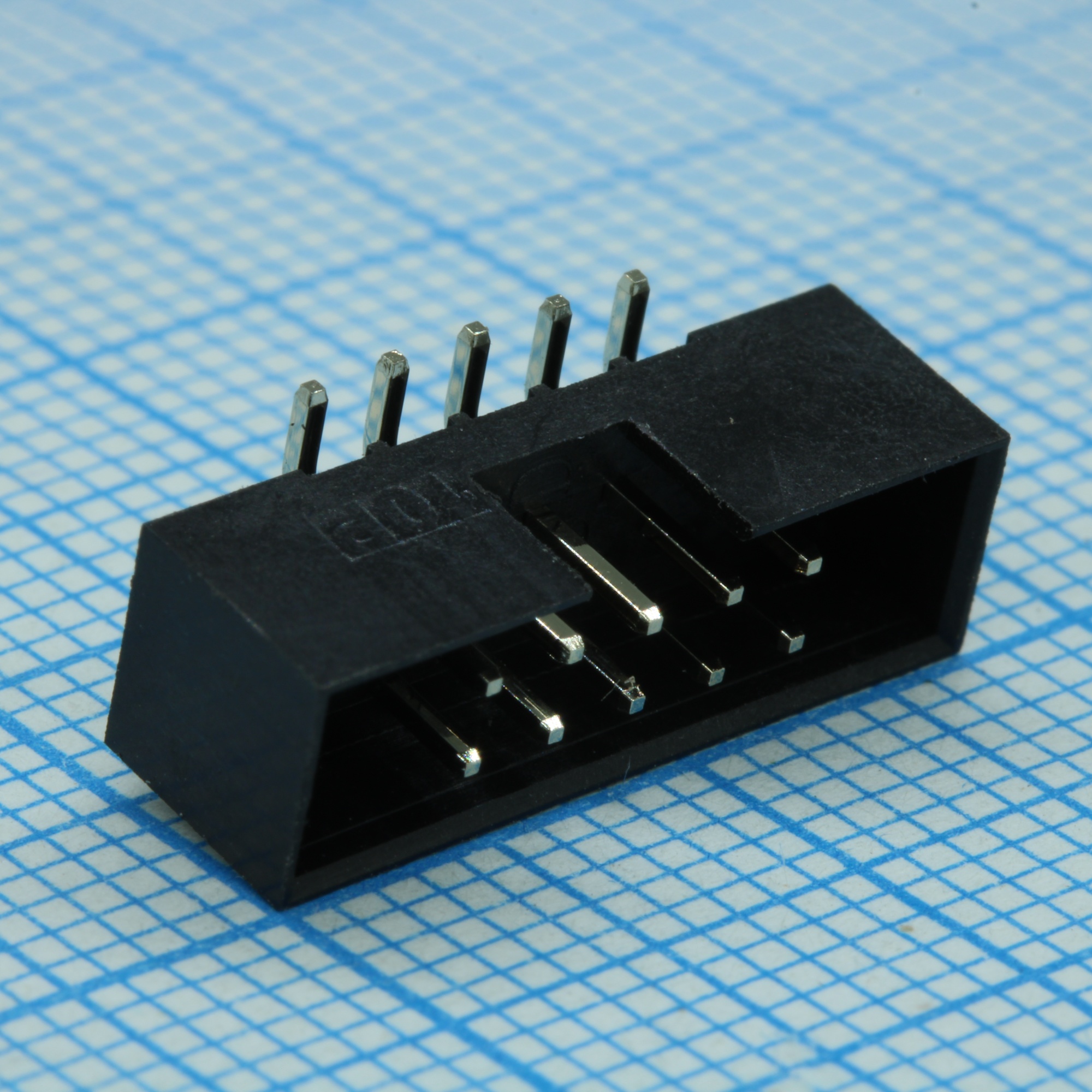 DS1014-10MF1BXB-B - IDC разъем, вилка на плату SMD двухрядная 10pin(2x5)., шаг 2.00мм без крышки