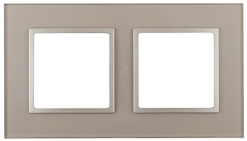 14-5102-04 Рамка на 2 поста, стекло, Elegance, шампань+шамп (5/50/1200) Б0034491