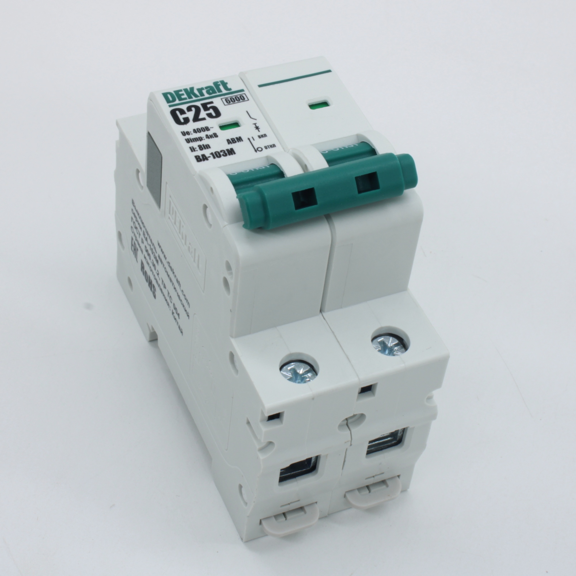 Dekraft Автоматический выключатель без теплозащиты 2P 25А х-ка C 6кА ВА-103M 12513DEK