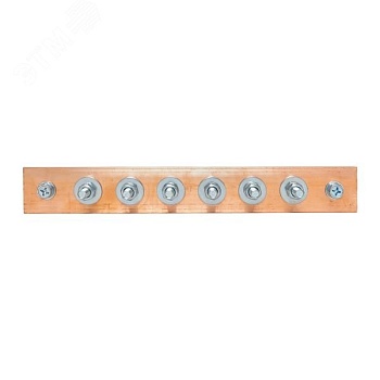 Главная заземляющая шина с изоляторами на 6 подключений ГЗШ-6 Сu EKF