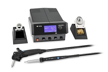 0ICV2005AXV - Двухканальная антистатическая паяльная станция i-CON VARIO 2 MK2 для монтажа и демонтажа с термофеном i-TOOL AIR S 0470ERJ и вакуумным термоотсосом X-TOOL VARIO 0740EDJ с возможностью подключения других инструментов