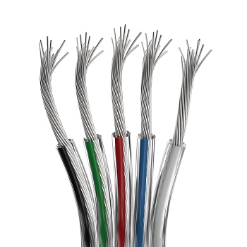 Шлейф питания ARL-20AWG-CLEAR-5Wire-CU 034966 - Шлейф для питания и управления RGBW светодиодными лентами. 5 проводников, калибр проводника 20AWG, сечение проводника 0.52 мм2, проводник из луженой меди, внешняя оболочка из прозрачного ПВХ. Длина кабеля в 