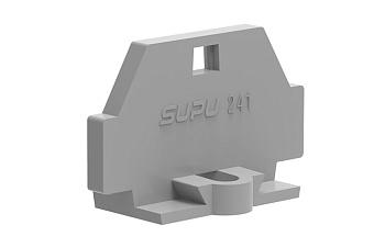 Торцевая крышка 241621 - Торцевая крышка для клемм 241…, с монтажным фланцем, цвет: серый