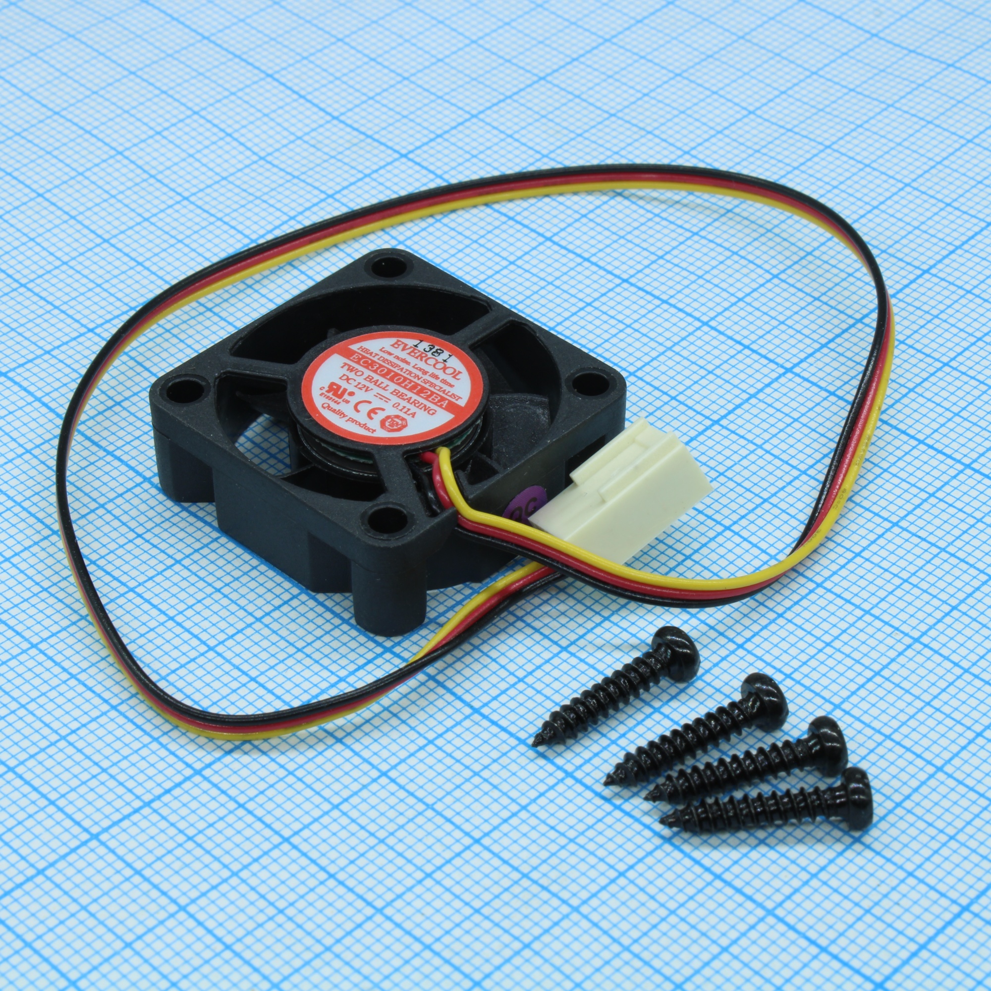 EC3010H12BA - Вентилятор 12В, 30х30х10мм, подшипник качения, 9000 об/мин