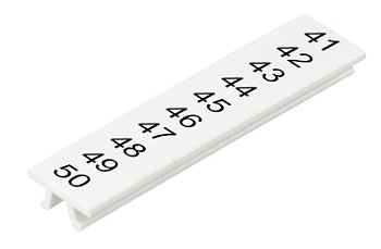 Шильдик M1.008.0103.9 - Маркировка для клемм WKF 1.5, центральная, белая, нанесенные знаки: 41-50