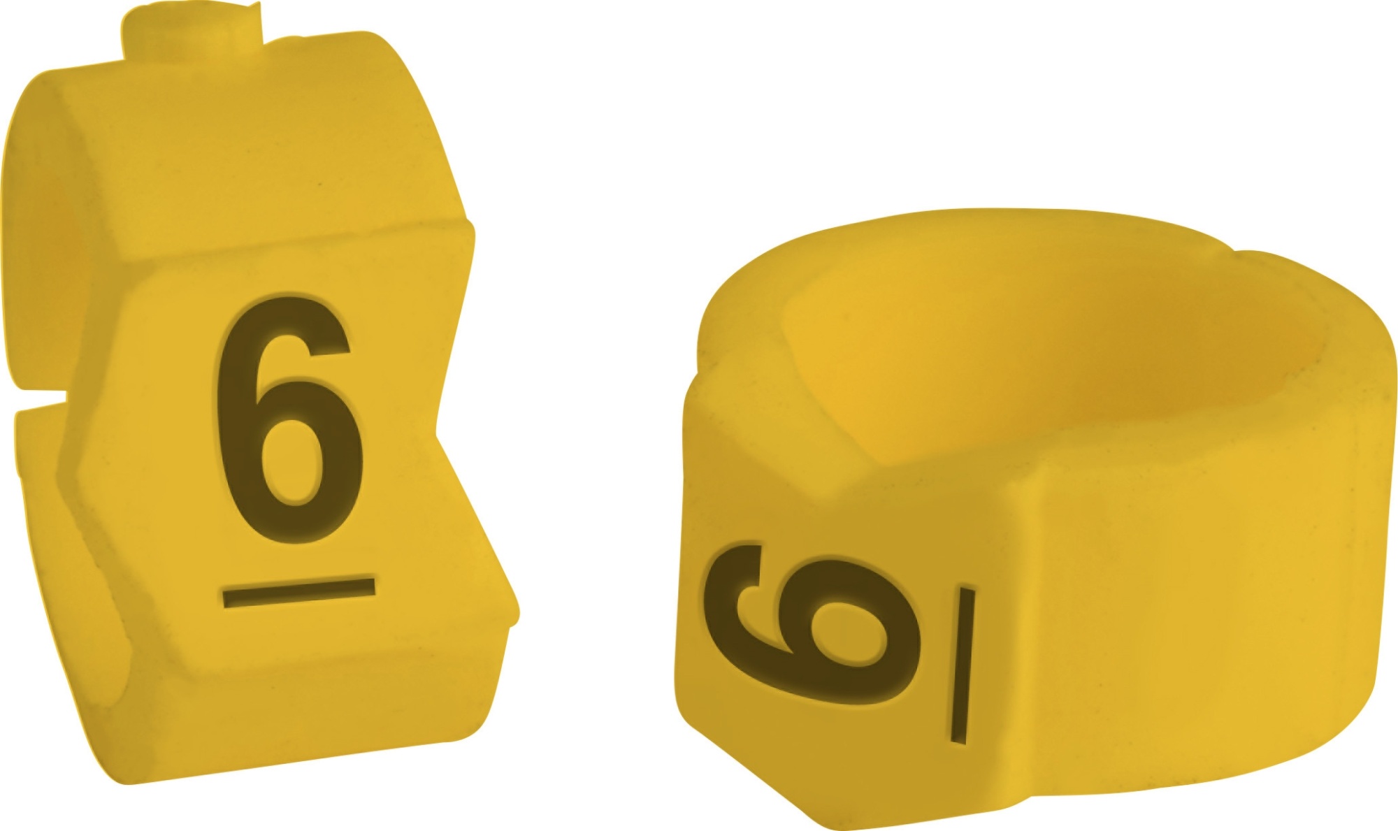 brd333506 - SCNG-36-6 клипсы жёлтые, 50шт/упак, для провода 8,6-11,1мм диаметра, легенда 6