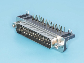 DRB-25MA - Разъем D-SUB 25 контактов, вилка угловая на плату,  7.2мм