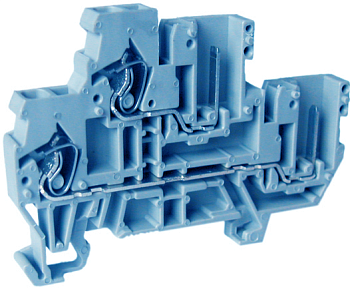 Этажная клемма UJ5-2.5WV/2-2(BU) - Этажная клемма для подключения разъемоа, тип фиксации провода: пружинный, номинальное сечение: 2,5 мм кв., 24A, 500V, ширина: 5 мм, цвет: синий, тип монтажа: DIN 35