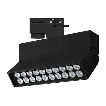 Светильник LGD-LOFT-TRACK-2TR-S170-10W Warm3000 (BK, 24 deg, 230V) 036469 - Светильник подвесной для треков/шин 2 провода с управлением. Мощность 10 Вт, св. поток 540-600 лм, 55 лм/Вт, теплый 3000 K, CRI>90, угол 24°, напряжение питания 230 В. Черный квад