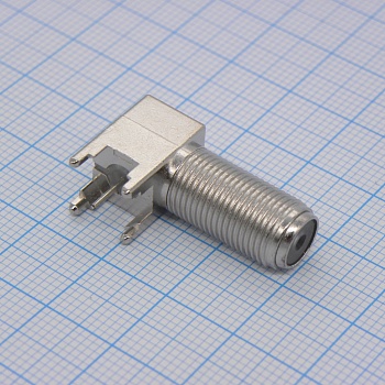 5-1634540-1 - Разъем высокочастотный, F Коаксиальный, Прямоугольное Гнездо, Обжимной, 75 Ом, Фосфористая Бронза