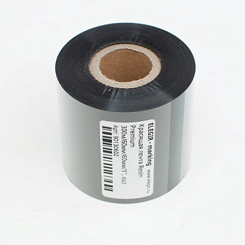 Риббон Resin Premium 300м/60мм/60мм/1" - Красящая лента Resin Premium 300м/60мм/60мм/1 длина 300 м, ширина 60 мм, цвет черный