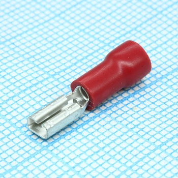 TAI3-1.25F - Клемма ножевая 3мм, гнездо на провод 0,25-1,5мм, изолированная, кратно100шт.