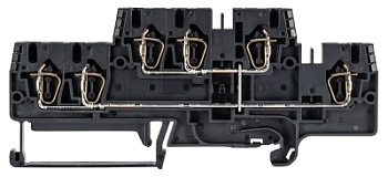 Клемма этажн.  WKFN 2,5 E1/2/VB/35 - Этажная клемма, 6 точки подключения, тип фиксации провода: пружинный, номинальное сечение: 2,5 мм кв., 22A, 500V, ширина: 5 мм, цвет: черный, тип монтажа: DIN 35