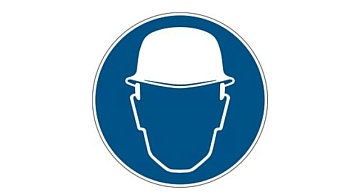 gws223647 - PIC 251, Предписывающие знаки, "Работать в защитной каске", квадрат со стороной 500 мм, 1 шт, B-7538 (полиэстер)