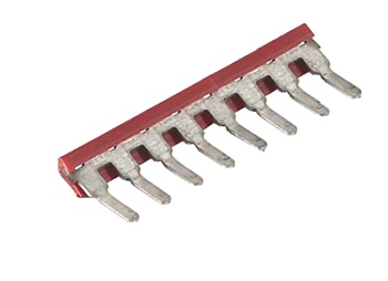 Соед. мостик IVB WK 2,5-K- 8 ROT - Соединительный мостик, для установки в зажимную клетку, изолированный, угловой, толщина 0,8 мм, угловой, 8 полюсов, для клемм: WK-2,5, цвет: красный