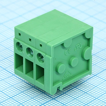 DG105R-5.0-03P-14-00A(H) - Винтовой клеммный блок c рельефной обоймой,3 контакта. Серия DG105R-5.0