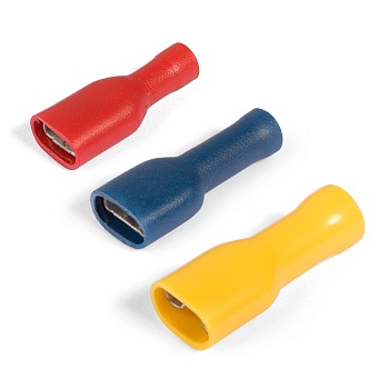 Разъем плоский, РППИ-М 1.5-(4.8)x0.8, 101658 - Разъем плоский, розеточный, латунь, РППИ-М 1.5-(4.8)x0.8 (сечение проводника 0,5 - 1,5 мм кв., ширина гнезда 4,8 мм), изолированный, цвет: красный, в упаковке 100 штук