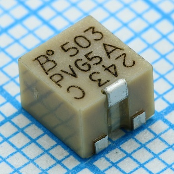 PVG5A503C03R00 - Потенциометр многооборотный керметный 50кОм 0.25Вт ±10% (4.8х3.9х5.3)мм SMD лента на катушке