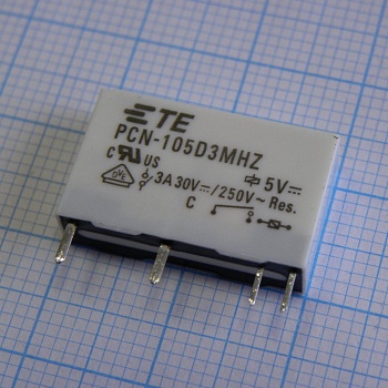 3-1461491-0 - Реле, Конфиг: 1A; Uкатушки: 5 В; AC-DC: DC; Pупр(max): 120 мВт; Iкомм: 3 А; 20.06x5x12.5; Монтаж: в отверстия на плату