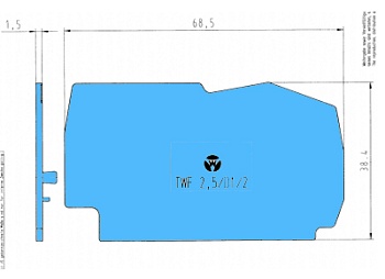 Крышка бок. APF 2.5 /D2/2 BLAU - Крышка боковая, для клемм WKF 2,5 D2/2...,  цвет: синий