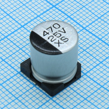 TS13C01E471MKT000R - Конденсатор алюминиевый электролитический SMD 470мкФ 25В ±20% (10 X 10.5мм) 280мА 2000час 85°С лента на катушке