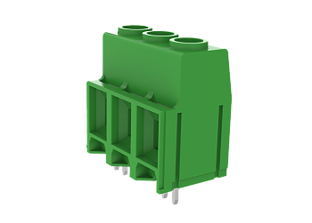 Клемма на плату MC-TH10.16H07C - Клемма, горизонтальный подвод кабеля, на плату, шаг: 10.16 мм, 7 полюсов, фиксация провода винтовая, исполнение: два вывода на полюс в шахматном порядке, 1000V, 76A, цвет: зеленый Клемма на плату MC-TH10.16H07C - Клемма, горизонтальный подвод кабеля, на плату, шаг: 10.16 мм, 7 полюсов, фиксация провода винтовая, исполнение: два вывода на полюс в шахматном порядке, 1000V, 76A, цвет: зеленый