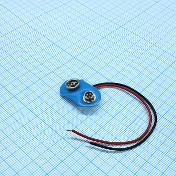 BS-E BLUE  100 MM - Держатель батареи типа "Крона" на проводе 100 мм