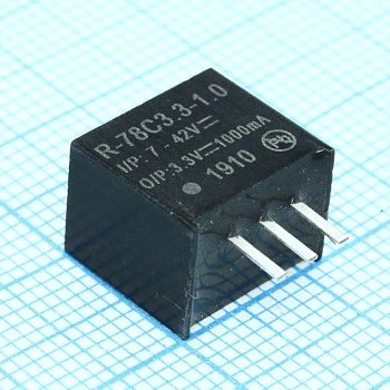 R-78C3.3-1.0 - Преобразователь DC/DC, на печатную плату вход 3,3В выход 3.3В 1A 3-Pin SIP туба