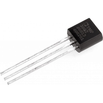 TMP36GT9Z - Датчик температуры Вых. по напряжению, Uвых=750мВ при 25°С, Uвых=0.1...1.7В, 10мВ/°С, точность ±2°C, нелинейность ±0.5°C, Uп=2.7...5.5В, -40…+125°С