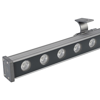 Светодиодный прожектор AR-LINE-1000M-24W-24V RGB (Grey, 30 deg, DMX512) 023624 - Ультратонкий линейный светодиодный прожектор. Мощность 24W, напряжение питания DC 24V. Светодиоды EPILED 24 штуки. Цвет светодиодов RGB, управление по протоколу DMX512, угол 