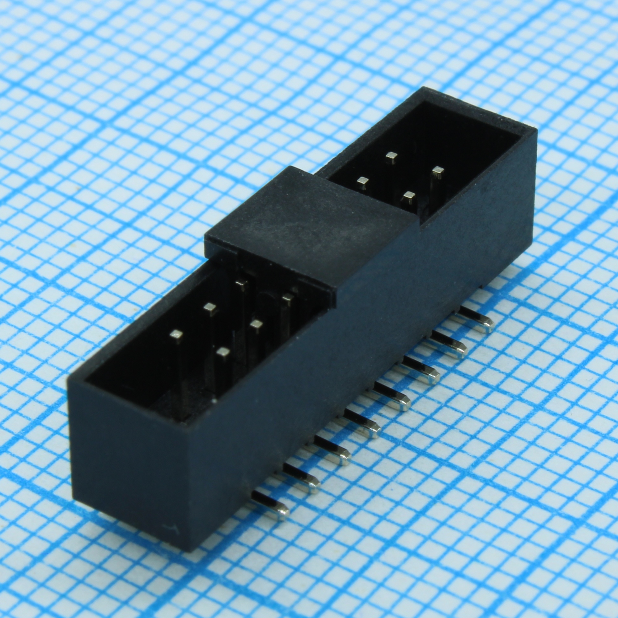 DS1014-16MF1BSR-B - IDC2 разъем, вилка на плату прямая двухрядная 16pin(2x8)., шаг 2.00мм SMD