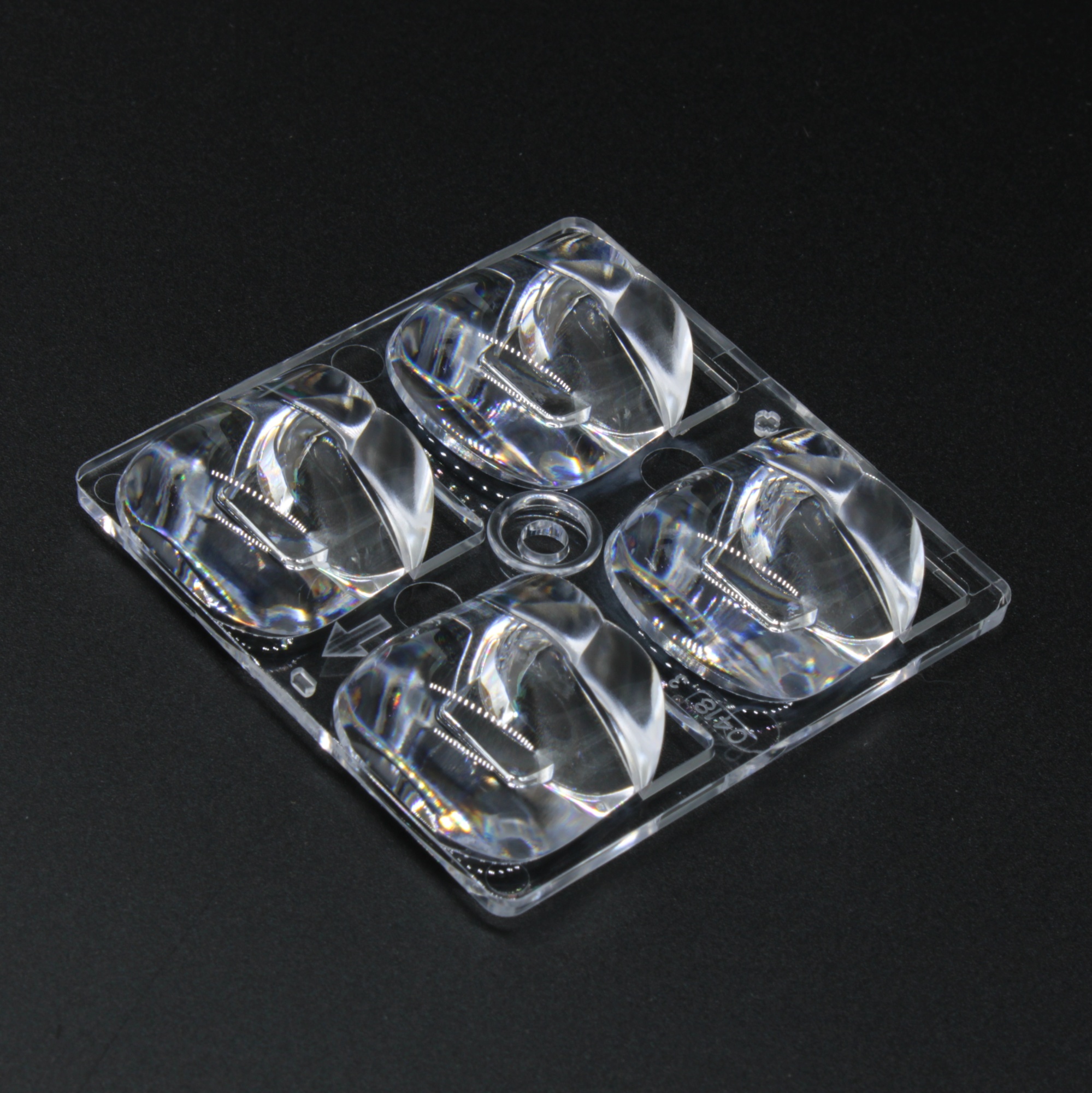 ALSP50D4LEDT3VS-B - Линза для светодиода 5050/3030, Type III Very Short - Sport Lighting  эфф=90%, 50x50mm  H:9,66mm, PC