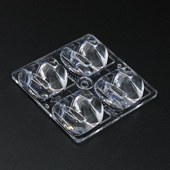 ALSP50D4LEDT3VS-B - Линза для светодиода 5050/3030, Type III Very Short - Sport Lighting  эфф=90%, 50x50mm  H:9,66mm, PC