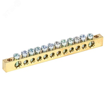 Шина PEN «земля-ноль» 6х9 мм 12/2 (12 групп/крепеж по краям) 11-2368