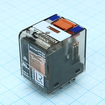 4-1419111-2 - Силовое реле, серия PT, без защелки, DPDT, 24В DC, 12А