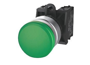 Кнопка грибовидная (зеленая) TS2520-0EM20-R10 - Кнопка грибовидная, без блокировки, без подсветки, алюминиевое переднее кольцо, с плавным нажатием, с контактной группой 1NO, диаметр головки кнопки 30 мм, диаметр посадочного отверстия: 22 мм, цвет: зеленый