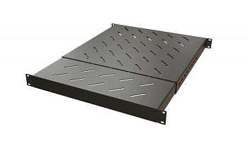 Полка с 19дюйм креплением раздвижная с регулируемой глубиной установки от 650мм до 1100мм 1U нагрузка до 150кг для установки в шкафы глубиной 800-1200мм TSD3M-1U-650/1100-RAL9005 черн. 443449