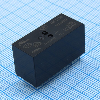 HF115F/012-2HS4A - Реле силовое 16А два контакта на замыкание катушка 12В монтаж в отверстие