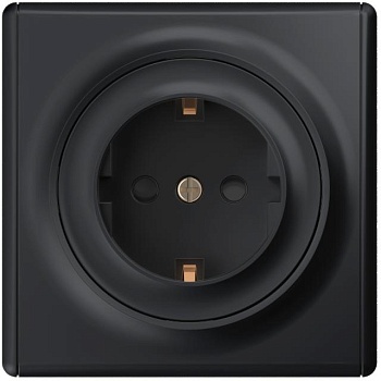 Розетка 1-м СП Florence 16А IP20 с заземл. защ. шторки винтов. клеммы механизм черн. (1E10101303) 2172810