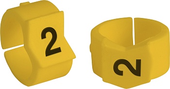 brd333602 - SCNG-45-2 клипсы жёлтые, 50шт/упак, для провода 11,2-15,0мм диаметра, легенда 2